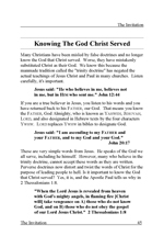 Knowing the God Christ served